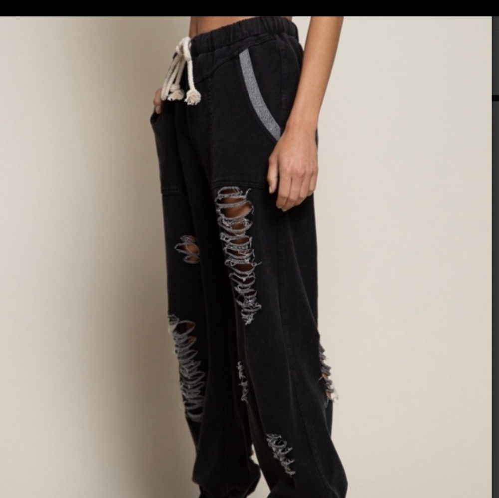 POL Black Destroyed Joggers - Picture 7 of 7